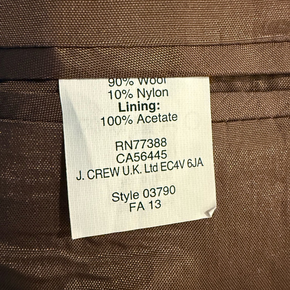J.Crew Ludlow Wool Yorkshire Tweed Blazer Jacket Men Size 44L Brown Herringbone - Picture 7 of 10